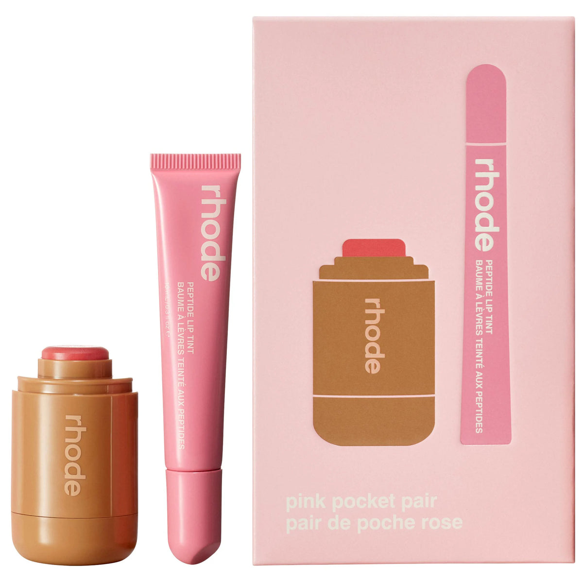 rhode 
Pocket Pair Limited Edition Lip + Cheek Set sprinkle + ribbon - a pink pair