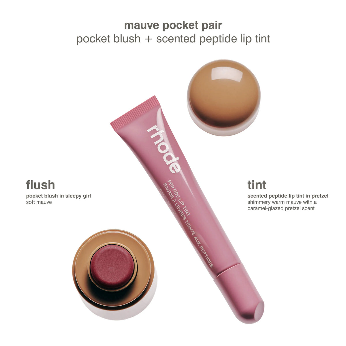 rhode 
Pocket Pair Limited Edition Lip + Cheek Set sleepy girl + pretzel - a mauve pair
