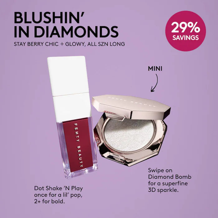 Fenty Beauty By Rihanna - Blushin' In Diamonds Liquid Blush + Highlighter Duo Makeup Gift Set