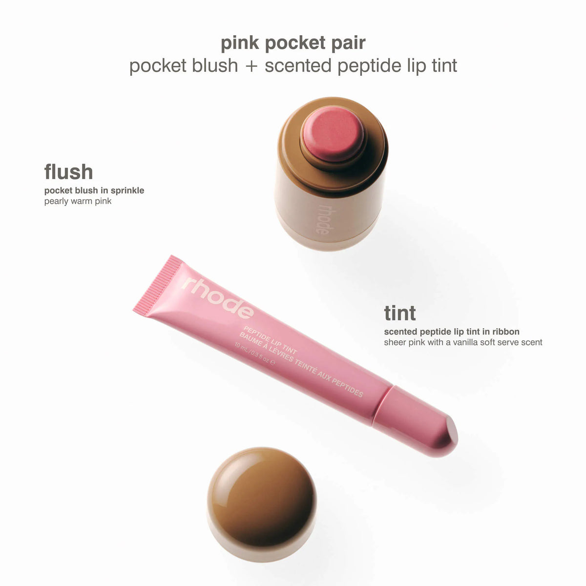 rhode 
Pocket Pair Limited Edition Lip + Cheek Set sprinkle + ribbon - a pink pair