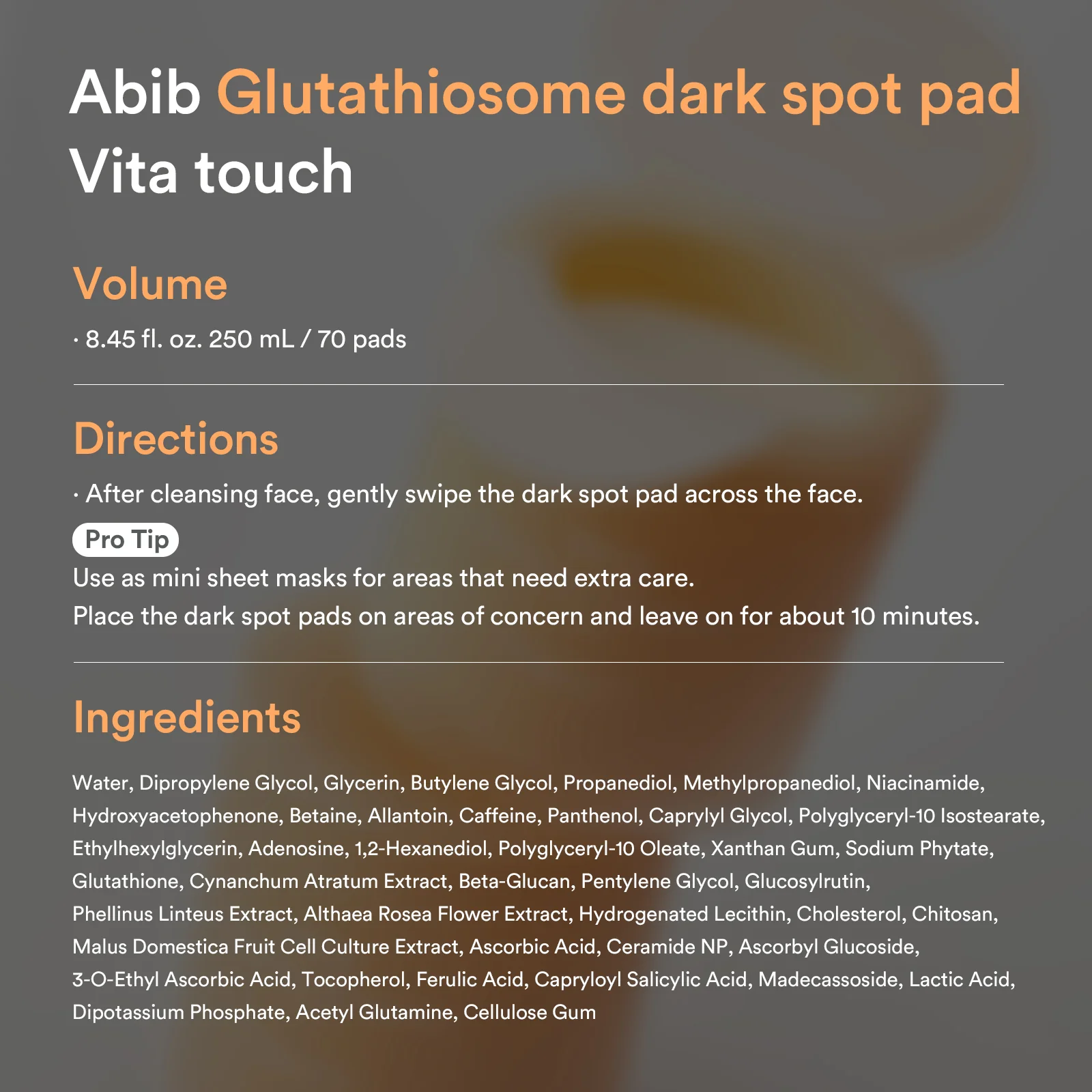 Abib - Glutathiosome Dark Spot Pad Vita Touch