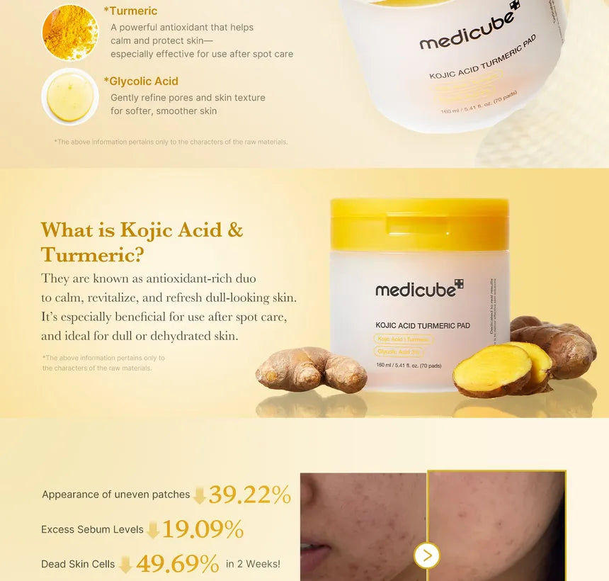 Medicube - Kojic Acid Turmeric Pad