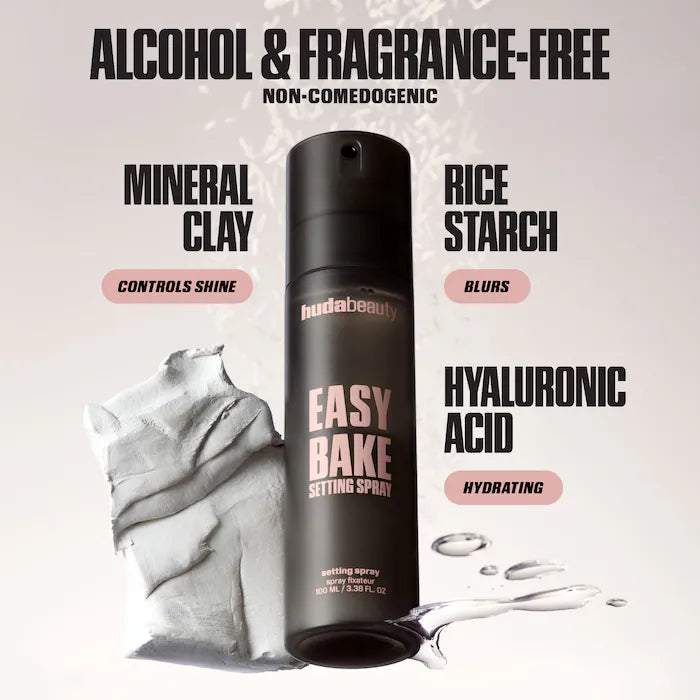 HUDA BEAUTY 
Easy Bake Blurring Setting Spray with 16-Hour Wear