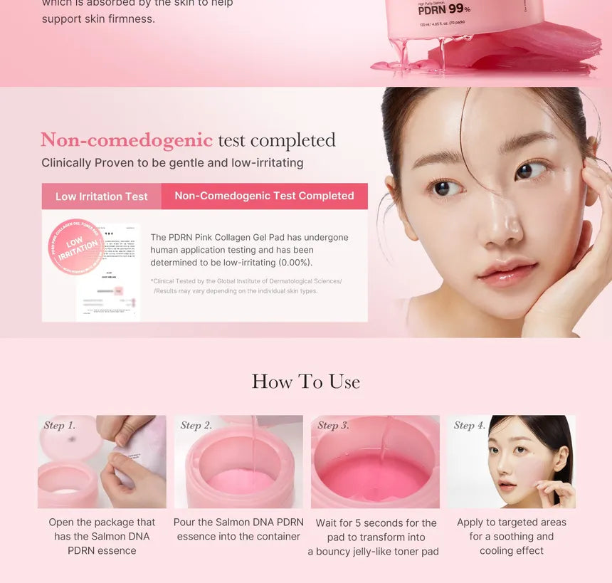 Medicube PDRN Pink Collagen Toning Gel Toner Pad