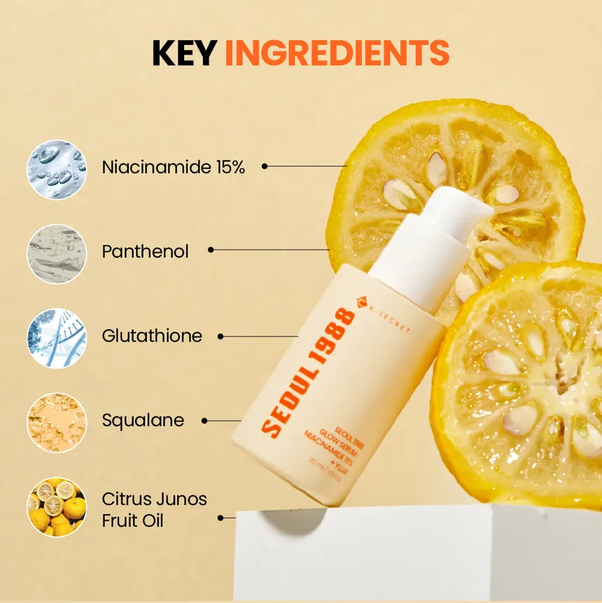 K Secret SEOUL 1988 Glow Serum NIACINAMIDE 15 Yuja