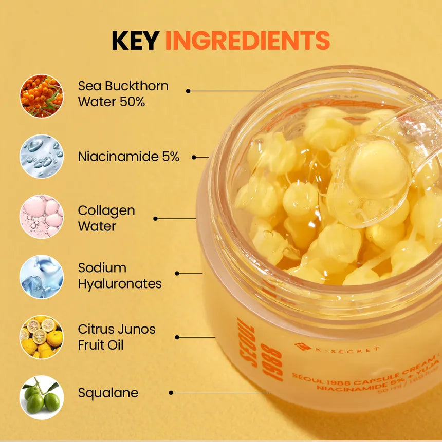 K Secret SEOUL 1988 Capsule Cream NIACINAMIDE 5 Yuja