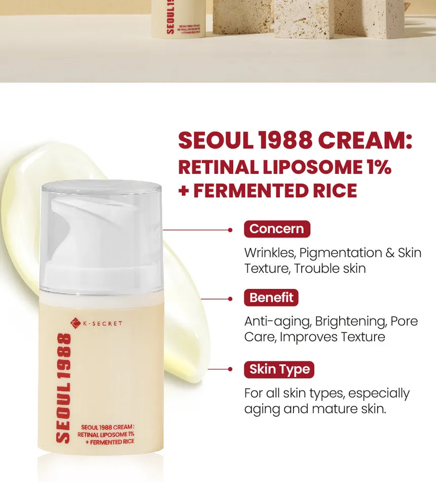 K Secret SEOUL 1988 Cream Retinal Liposome Fermented Rice